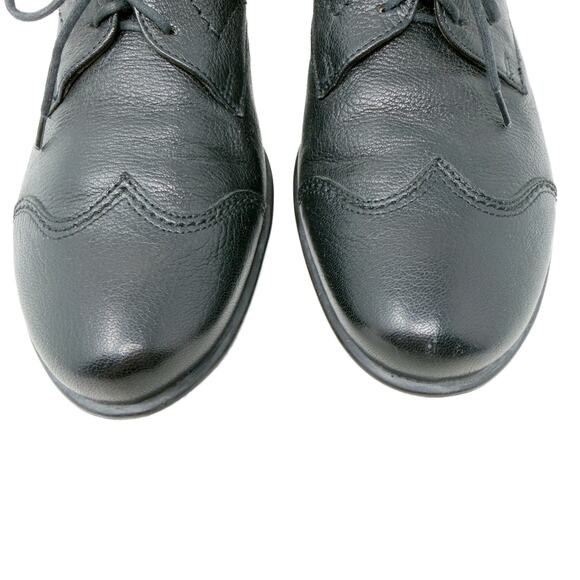 Think! Cuban Heel Lace-Up Oxford Shoes Womens 41 EU 10 US Black Leather - Picture 7 of 13